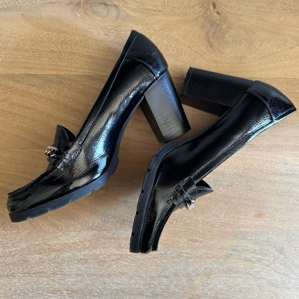 Jones New York Cypress Y2K High Stacked Penny Loafers in Black - Picture 4 of 7